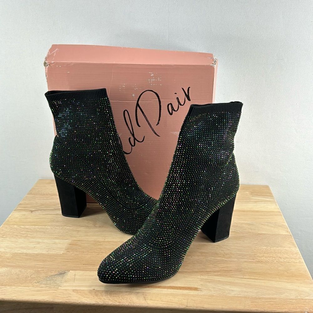 Wild Pair Baybe Bling Sock Booties- Black- Size 10.5- NIB